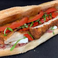 Parkway Special Chicken Cutlet · With prosciutto, fresh mozzarella, tomatoes, roasted red peppers, and fresh basil.