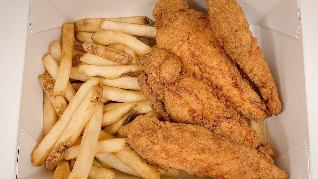 Hand Breaded Chicken Tenders (4 Pieces) · 4 hand breaded chicken tenders. Make it a meal by adding fries