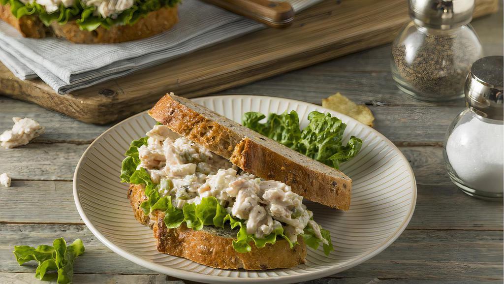 Chicken Salad Sandwich · homemade chicken salad, soaked in a chicken stock overnight and made with fresh chicken breast