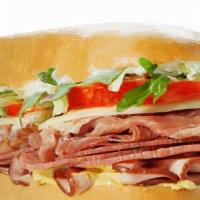 Italian · Prosciutto, salami, thinly sliced ham and provolone on a 10