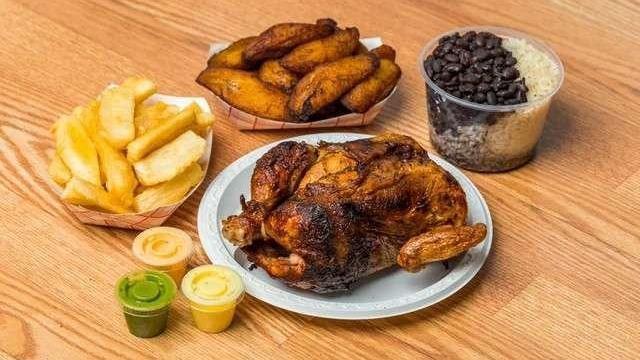 Family Platter (3-4 People) · 1 whole chicken with 3 large sides of your choice. ... 4 sauces  included.