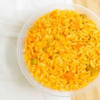 Primavera Rice · Yellow rice with mixed vegetables