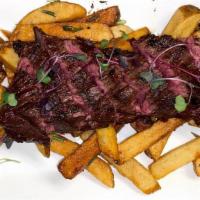 Steak Frites` · grilled hanger steak, rosemary duck fat fries, house steak sauce