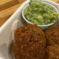 Mexican Jalapeno Falafels · Our own twist on a classic recipe! We add cilantro, jalapeños & Mexican spices, then  deep f...