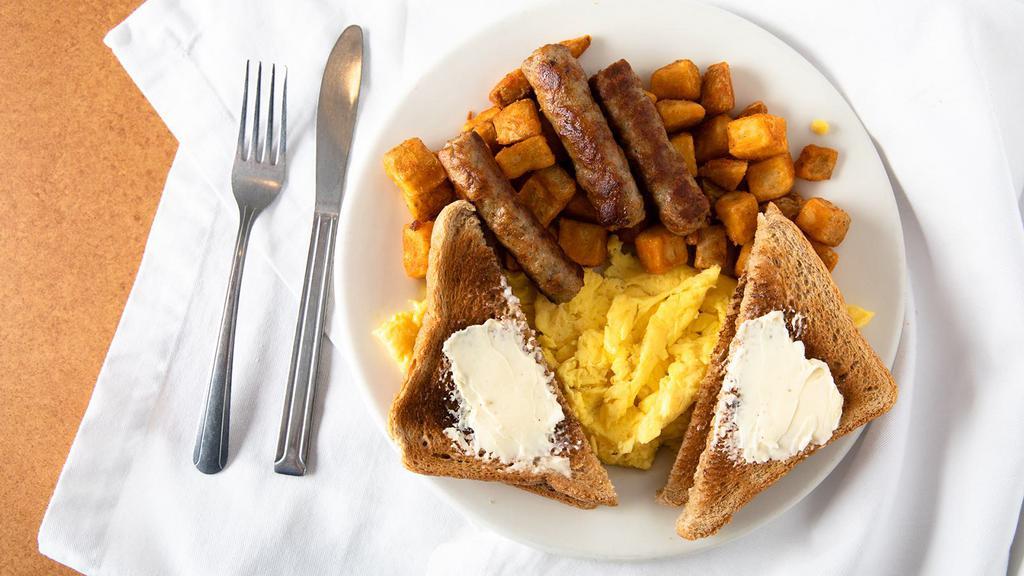 Steak & Eggs · Served with toast and homefries.
