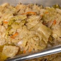 Cabbage (L) · Well Seasoned Cabbage Made from Scratch & Seasoned to Perfection (Meatless)
mandatory DC bag...