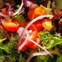 House Salad · spring mix, tomato, red onion, balsamic dressing