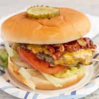 Bacon Burger	 · mayo, lettuce, tomato, onion, american cheese & bacon.