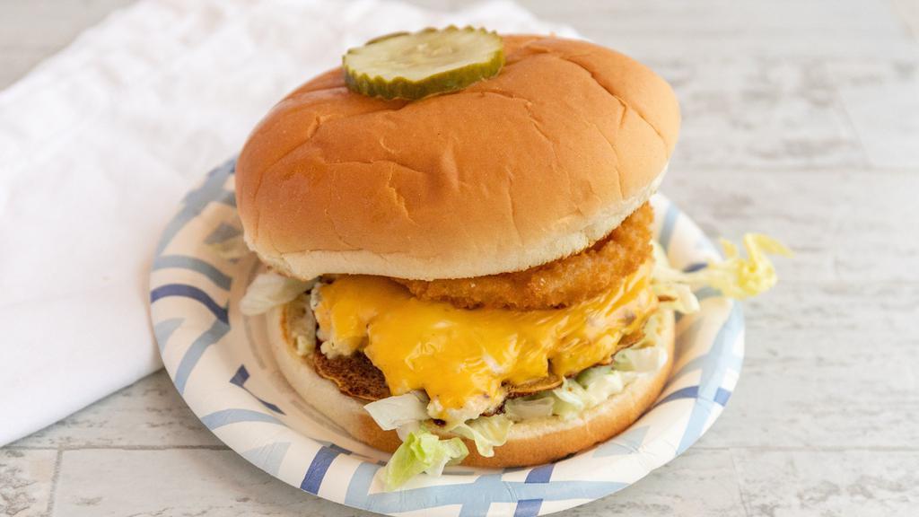 Halibut Burger	 · (with coleslaw or beans) grilled halibut patty, american cheese, an onion ring, tartar sauce, lettuce.