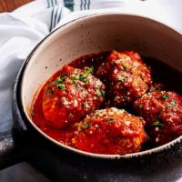 Meatballs · Beef, pork, veal meatballs braised in tomato sauce.