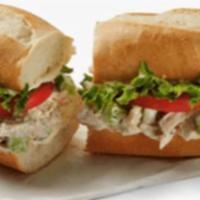 Chicken Salad Hoagie · HOMEMADE CHICKEN SALAD, LETTUCE, TOMATO, ONION, PROVOLONE CHEESE & OREGANO. SERVED ON A FRES...