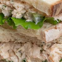 Chicken Salad · HOMEMADE CHICKEN SALAD, SERVED ON YOUR CHOICE BREAD.