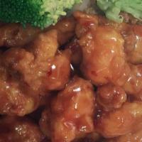 General Tso'S Chicken · With white rice.