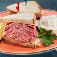 D3 Corned Beef, Roast Beef, And Imported Swiss Cheese · Our most popular deli combo with coleslaw and Russian dressing