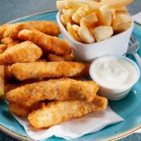 Ss13 Fish And Chips · With French fries, tartar sauce, and malt vinegar