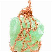 Large Fluorite Pendant · Copper wrapped (natural stone may vary and comes with free chain).