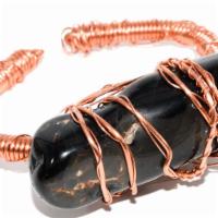 Onyx Crystal Cuff · Copper wrapped (natural stone may vary).