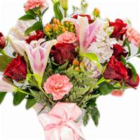 Love Arrangement  · Includes pink ribbon and vase