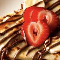 Nutella Crepe · French style freshly made crepe topped with nutella.