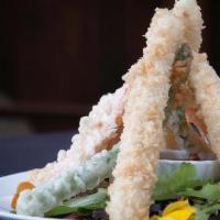 Chicken And Vegetable Tempura · Lightly battered and deep fried served with homemade tempura or sweet chili sauce.