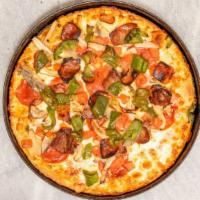 Thunderbird Special Pizza · Pepperoni, sausage, mushrooms, onions, tomatoes and green peppers.