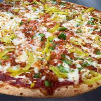Luzo · Linguica, Onion, Peppers, Banana Peppers