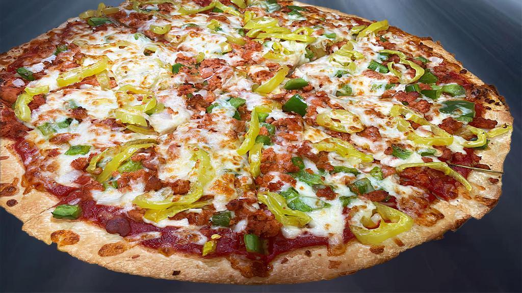 Luzo · Linguica, Onion, Peppers, Banana Peppers