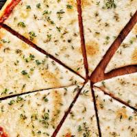 White Pizza · Our Own thin crust seasoned with spices, fresh   garlic, olive oil & a special blend of chee...