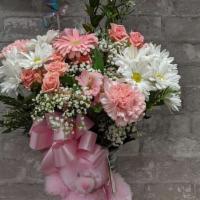 New Baby Gift Fg211G · A lovely vase arrangement perfect for the 
