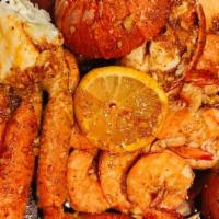 Combo#5 · 1/2 shrimp(no head) ,1/2 lb snow crab legs ,1 PCs lobster tail , one corn ,two potatoes