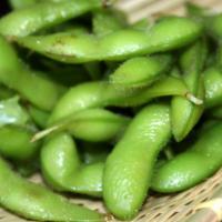 Edamame · Lightly salted boiled green soy beans.