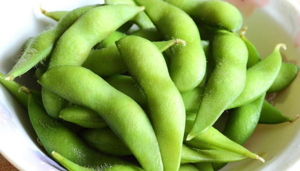 Edamame · Steamed soybeans in pods. Seasoned with sea salt
