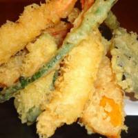 Tempura · Lightly battered vegetables and shrimp