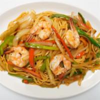 Shrimp Lo Mein · Tossed noodles in garlic, ginger, oyster and soy sauce with shrimp and vegetables.