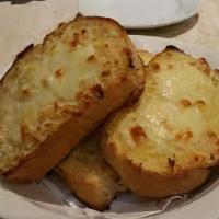 Garlic Bread · Garlic bread w cheddar & mozzarella.