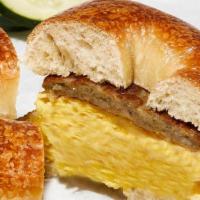 Sausage & Egg Sandwich · Your Choice of Bagel. Eggs or Egg Whites. Sausage