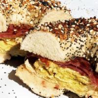 Turkey Bacon & Egg Sandwich · Your Choice of Bagel. Eggs or Egg Whites. Turkey Bacon