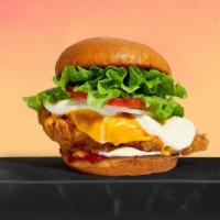 Keep It Cheesin' Sandwich  · Buttermilk fried chicken, cheddar, mozzarella, lettuce, tomato, red onion, mayo, and ketchup...