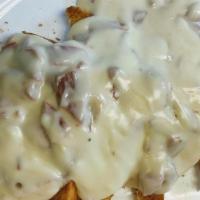 Cream Chipped Beef & Egg Platter · Options with egg, home fries or grits and toast.