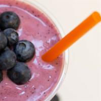 Blueberry Burst Smoothie · A delicious blend of orange leaf vanilla yogurt, fresh blueberries, and fresh banana will ke...