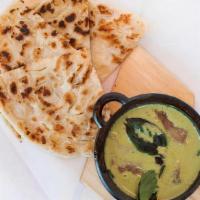 Beef Roti · Beef brisket, green curry, Thai basil served with Roti dough