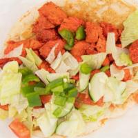 Chicken Gyro · Served with chicken, lettuce, tomatoes, cucumber and bill paper along with your choice of to...