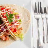 Bang Bang Shrimp Tacos · Two of our Famous Soft-shell Tacos. (Most Popular Appetizer)!