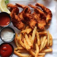 Fried Shrimp W/ Fries · 7 Pieces of Lightly Fried Shrimps. Accompanied with a small portion of French Fries!