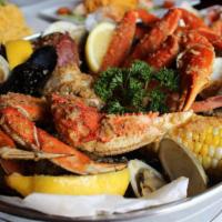 Dungeness N Clams · TWO full Dungeness Crab clusters with Clams (dz)! Comes with 1 Corn & Potato.