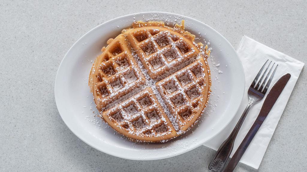 Belgian Waffle · Served With Powdered Sugar, Butter, & Syrup