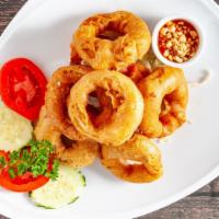 Golden Ring · Fresh calamari fried with thai beer batter until golden brown and crispy. Served with sweet ...