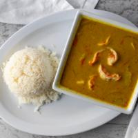 Yellow Curry · Potatoes, onion and carrot simmered in mild yellow curry and coconut milk. Turmeric added as...
