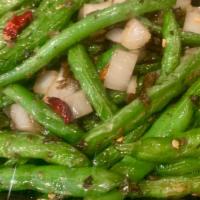 Stir Fried Green Beans  / 干煸四季豆 · Spicy.