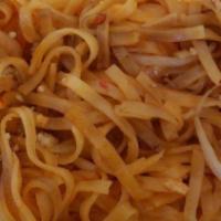 Cantonese Rice Noodle · Singapore sauce without the curry. Rice fettuccine.